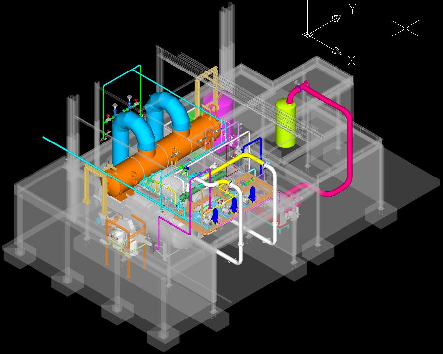 Exemple de conception 3D d'installation de pr-surglation de lgumes par le vide