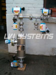 Priming pump system working with chemical products.