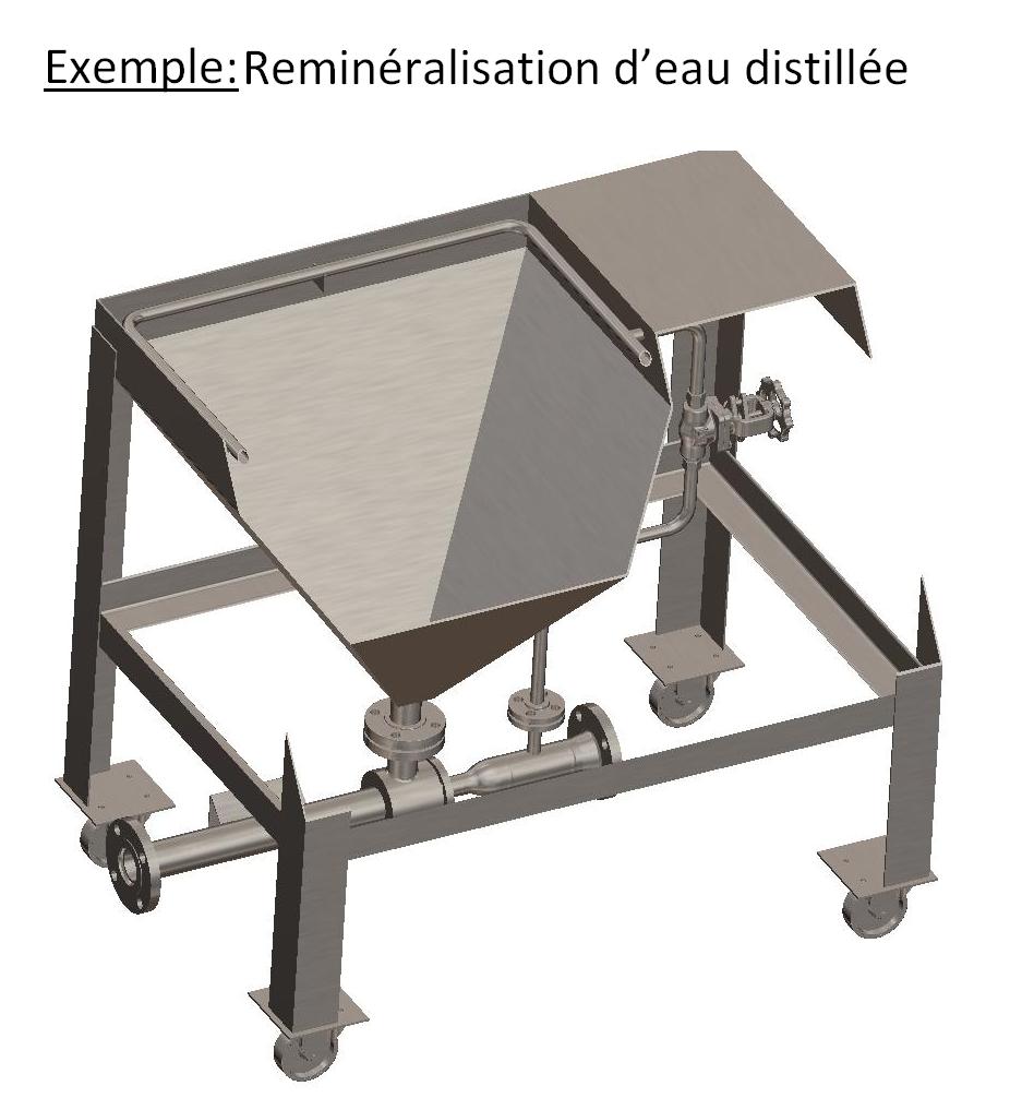 Exemple de reminralisation d'eau distille